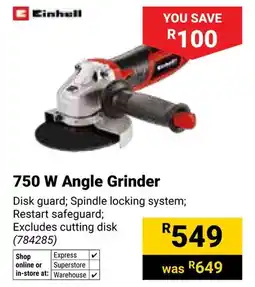 Builders Warehouse Einhell 750 W Angle Grinder offer
