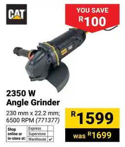 Builders Warehouse CAT 2350 W Angle Grinder offer