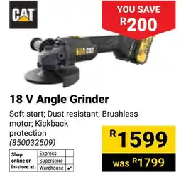 Builders Warehouse CAT 18 V Angle Grinder offer