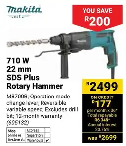 Builders Warehouse Makita 710W SDS Plus Rotary Hammer offer
