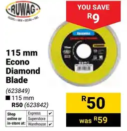 Builders Warehouse Ruwag Econo Diamond Blade offer