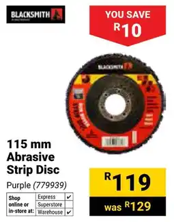 Builders Warehouse Blacksmith Abrasive Strip Disc offer