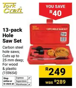 Builders Warehouse Tork Craft Hole Saw Set offer