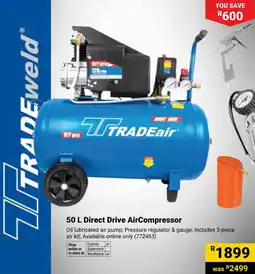 Builders Warehouse Tradeweld Direct Drive AirCompressor offer