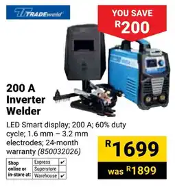 Builders Warehouse Tradeweld 200A Inverter Welder offer