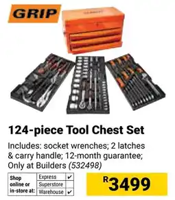 Builders Warehouse Grip 124-piece Tool Chest Set offer