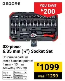 Builders Warehouse Gedore 33-piece Socket Set offer