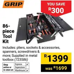 Builders Warehouse Grip 86-piece Tool Kit offer