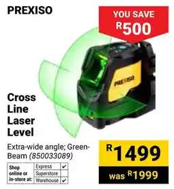 Builders Warehouse Prexiso Cross Line Laser Level offer