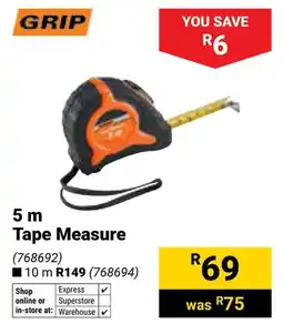 Builders Warehouse Grip Tape Measure offer