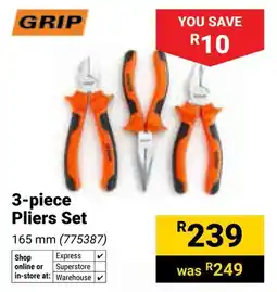 Builders Warehouse Grip 3-piece Pliers Set offer