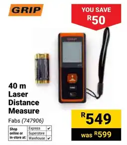Builders Warehouse Grip Laser Distance Measure offer