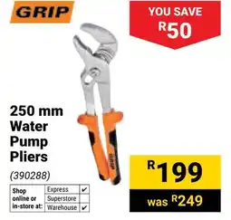 Builders Warehouse Grip Water Pump Pliers offer