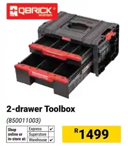 Builders Warehouse Qbrick 2-drawer Toolbox offer