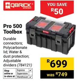 Builders Warehouse Qbrick Pro 500 Toolbox offer