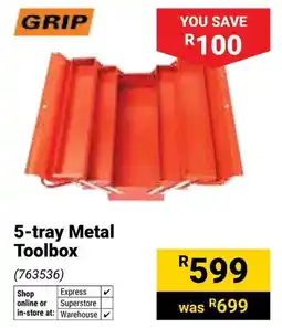Builders Warehouse Grip 5-tray Metal Toolbox offer