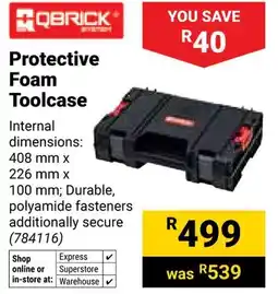 Builders Warehouse Qbrick Protective Foam Toolcase offer