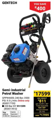 Builders Warehouse Gentech Semi-industrial Petrol Washer offer