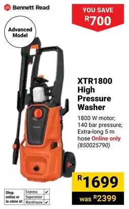 Builders Warehouse Bennett Read XTR1800 High Pressure Washer offer