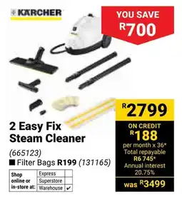 Builders Warehouse Karcher 2 Easy Fix Steam Cleaner offer
