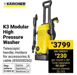 Builders Warehouse Karcher K3 Modular High Pressure Washer offer