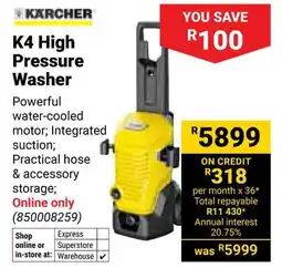 Builders Warehouse Karcher K4 High Pressure Washer offer