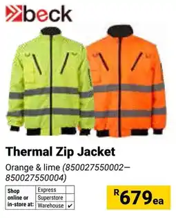Builders Warehouse Beck Thermal Zip Jacket offer