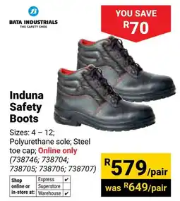 Builders Warehouse Bata Industrials Induna Safety Boots offer