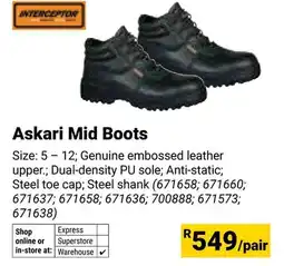 Builders Warehouse Interceptor Askari Mid Boots offer