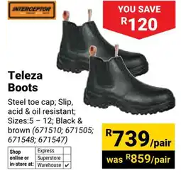 Builders Warehouse Interceptor Teleza Boots offer