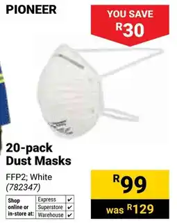 Builders Warehouse Pioneer Dust Masks offer