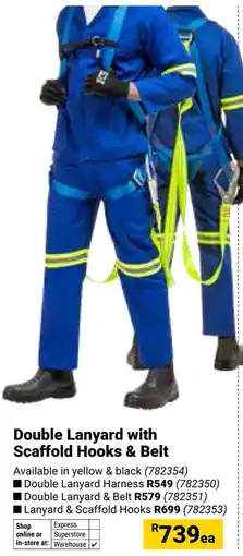 Builders Warehouse Double Lanyard with Scaffold Hooks & Belt offer