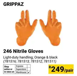 Builders Warehouse Grippaz 246 Nitrile Gloves offer