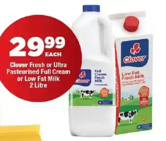 Clover Fresh or Ultra Pasteurised Full Cream or Low Fat Milk