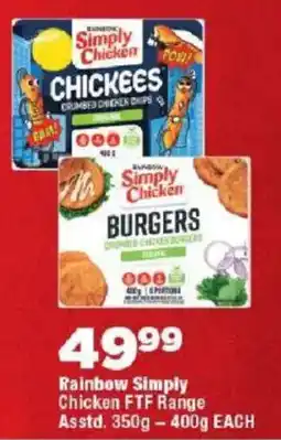 OK Foods Rainbow Simply Chicken FTF Range offer
