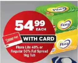 OK Foods Flora Lite 40% or Regular 50% Fat Spread Tub offer