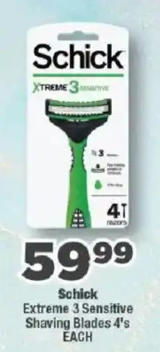 OK Foods Schick Extreme 3 Sensitive Shaving Blades offer