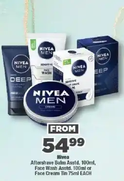 OK Foods Nivea Aftershave Balm, Face Wash or Face Cream Tin offer