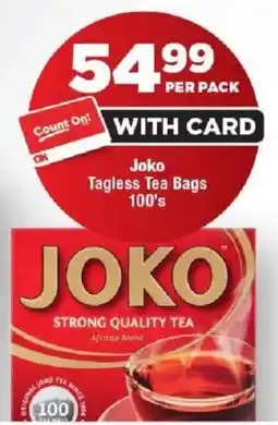 OK Foods Joko Tagless Tea Bags offer