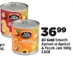 OK Foods All Gold Smooth Apricot or Apricot & Peach Jam offer