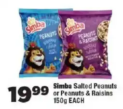 OK Foods Simba Salted Peanuts or Peanuts & Raisins offer
