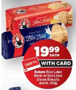 OK Foods Bakers Blue Label Marie or Red Label Cream Biscuits offer