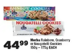 OK Foods Merba Rainbow, Cranberry or Nougatelli Cookies offer