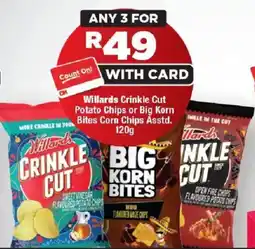 OK Foods Willards Crinkle Cut Potato Chips or Big Korn Bites Corn Chips offer