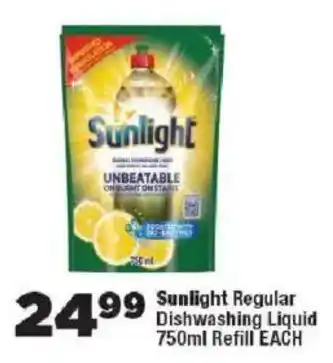 OK Foods Sunlight Regular Dishwashing Liquid Refill offer