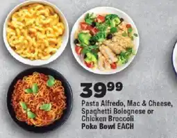 OK Foods Pasta Alfredo, Mac & Cheese, Spaghetti Bolognese or Chicken Broccoli Poke Bowl offer