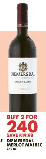 Woolworths Diemersdal Merlot Malbec offer