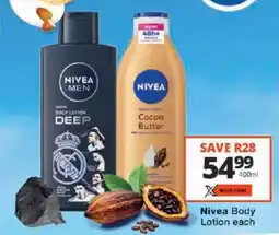 Checkers Nivea Body Lotion offer