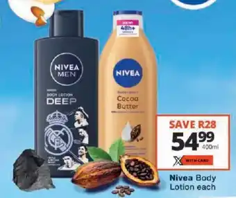 Checkers Nivea Body Lotion offer