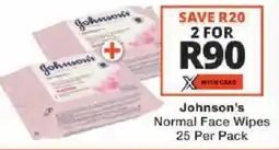 Checkers Johnson's Normal Face Wipes offer